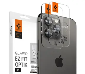 Rozbaleno - Spigen Glass EZ Fit Optik Pro ochranné sklo fotoaparátu pro Apple iPhone 16/15/14 Pro & 16/15/14 Pro Max 2ks / rozbaleno