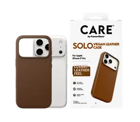PanzerGlass CARE kryt Apple iPhone 17 Pro SOLO MagSafe hnědá veganská kůže