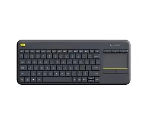 Rozbaleno - Logitech Wireless K400 Plus CZ černá / Bezdrátová klávesnice / Touchpad / USB / CZ layout / rozbaleno