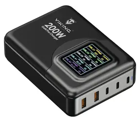 Viking nabíječka USB GaN 200W PD Pro / 200W / 3x USB-C + 2x USB-A 