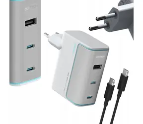 Cuktech AD1003EU 100W GaN nabíječka s kabelem bílá / 2x USB-C / USB-A