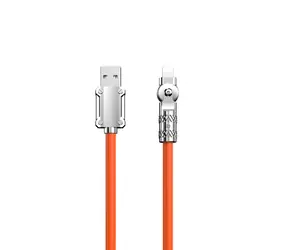 Dudao Datový kabel  L24AL / USB-A / Lightning úhlový kabel s otočením o 180° 30W / 1 m / oranžová