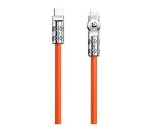 Dudao Datový kabel  L24CL / USB-C / Lightning úhlový kabel s otočením o 180° 30W / 1 m / oranžová