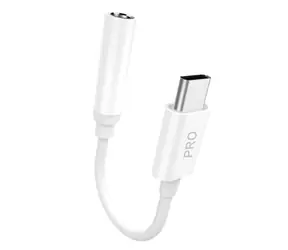 Dudao L16C Pro audio adaptér / USB-C / 3,5 mini jack / bílá