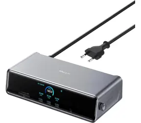 Anker Nano Dokovací stanice 14v1 šedá / 140W / 3xUSB-C / 4xUSB-A / 2xHDMI / 1x DP / 1xRJ45 / MicroSD slot