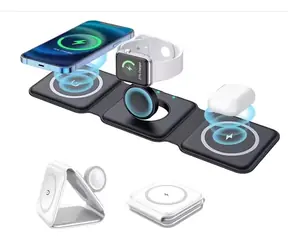 Rozbaleno - 1stCOOL bezdrátová přenosná QI nabíječka 3v1 / MagSafe kompatibilní / USB-C / rozbaleno