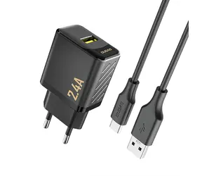 Dudao A23TEU síťová nabíječka černá / USB-A / USB-C / 2.4A