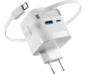 Epico UltraBoost EA65c GaN bílá / 65W / síťový adaptér / 2x USB-C / 1x USB-A