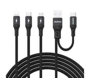 Dudao L3W propojovací kabel Lightning / USB-A / USB-C / MicroUSB / 66W / černá