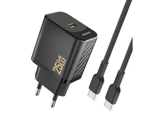 Dudao A27CEU síťová nabíječka s kabelem černá / USB-C / 25W