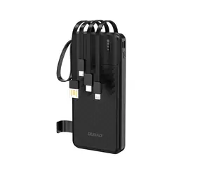 Dudao K11 10000mAh černá / Powerbanka / 64W / s vestavěnými kabely USB-A / USB-C / Lightning / Micro USB