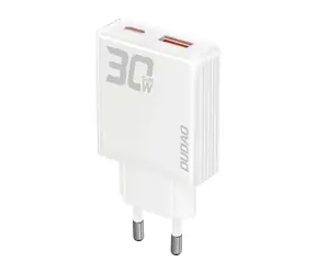 Dudao A30EU síťová nabíječka bílá / USB-A / USB-C / 30W
