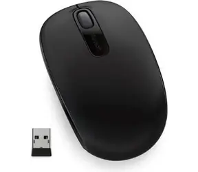 Rozbaleno - Microsoft 1850 černá / bezdrátová optická myš / 1000dpi / USB / 2 tlačítka / rozbaleno