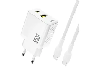 Dudao A27MaxCEU síťová nabíječka s kabelem bílá / USB-A / USB-C / 35W