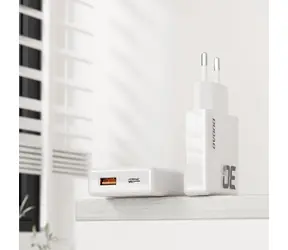 Dudao A30EUL síťová nabíječka s kabelem Lightning bílá / USB-A / USB-C / 30W 