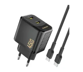 Dudao A28PCEU síťová nabíječka s kabelem černá / 2x USB-C / 45W