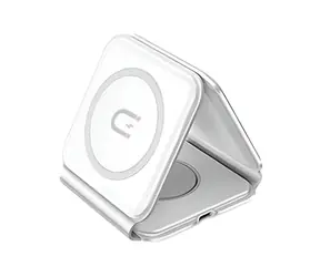 Dudao A11N 3v1 / Bezdrátová indukční nabíječka s kabelem / USB-C / 15W / bílá
