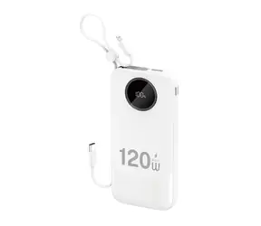 Dudao K13 10000mAh bílá / Powerbanka / s vestavěným kabelem