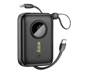 Dudao K14 10000mAh černá / Powerbanka / s kabelem USB-C / Lightning