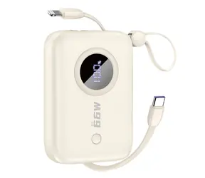 Dudao K14 10000mAh béžová / Powerbanka / s kabelem USB-C / Lightning