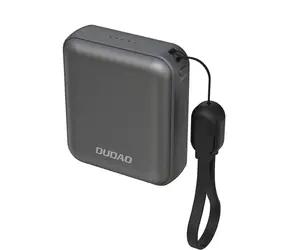 Dudao K22+ 10000mAh šedá / Mini Powerbanka / s přívěskem-kabelem / USB-C / 22.5W