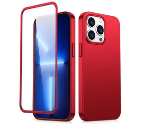 Joyroom JR-BP928 Zadní Kryt pro Apple iPhone 13 Pro Max + ochranná fólie z tvrzeného skla červená