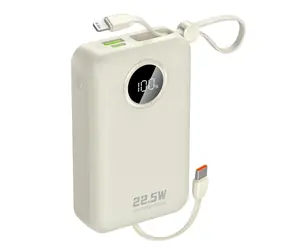 Dudao K14+ 20000mAh bílá / Powerbanka / USB-C / USB-A / vestavěné kabely Lightning / USB-C / 22.5W