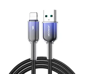 Joyroom S-A42 Crystal-Clear Series Nabíjecí kabel USB-A (M) - Lightning (M) 3A 1.2m černá
