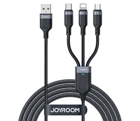 Joyroom Multi-Use Series S-A18 3in1 kabel USB-A - Lightning / USB-C / micro-USB 0.3m černá