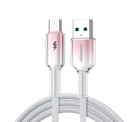 Joyroom S-A42 Crystal-Clear Series Nabíjecí kabel USB-A (M) - USB-C (M) 3A 1.2m bílá