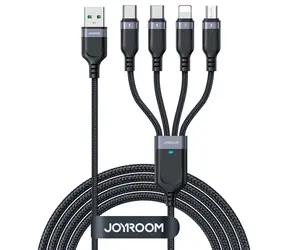 Joyroom Multi-Use Series S-A18 4in1 kabel USB-A - USB-C / USB-C / Lightning / micro-USB 1.2m černá