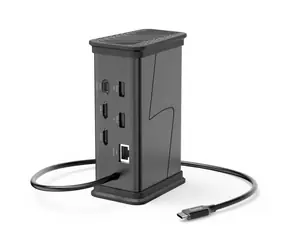 Hama 200150 USB hub černá / Dokovací stanice / USB-C na HDMI / 3.5mm / RJ45 / USB-C / USB-A