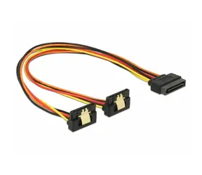 Delock SATA 15pinový napájecí konektor s aretační funkcí > 2 x SATA 15pinová 30 cm