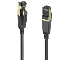 Hama 202002 síťový kabel RJ45 černá / Cat8 / S/FTP / 3 m / 40 Gb/s / stíněný