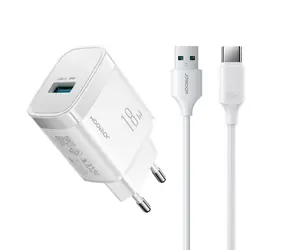 Joyroom JR-TF4 síťová nabíječka s USB-A - USB-C 1m kabelem bílá / USB-A / 18W