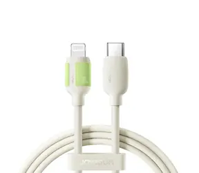 Joyroom S-A53 Nabíjecí kabel s fluorescenčním hrotem USB-C (M) - Lightning (M) 30W 2m béžová