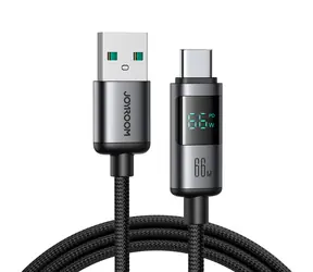 Joyroom S-A16 Pro Prism Series Nabíjecí kabel s displejem USB-A (M) - USB-C (M) 66W 1.2m černá