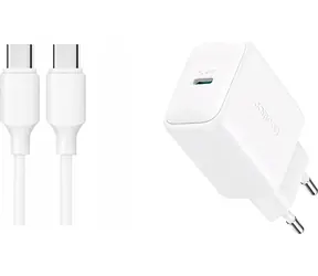 Joyroom JR-TCF20 síťová nabíječka s USB-C - USB-C 1m kabelem bílá / USB-C / 20W