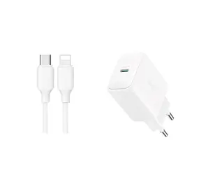 Joyroom JR-TCF20 síťová rychlonabíječka s USB-C - Lightning 1m kabelem bílá / USB-C / 20W