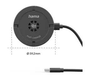 Hama bezdrátová nabíječka Qi 25 W černá