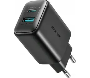 Joyroom JR-TCF13 Síťová nabíječka černá / 1x USB-C + 1x USB-A / 25W 