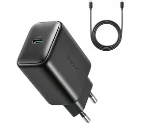 Joyroom JR-TCF23 síťová nabíječka s USB-C - USB-C 1m kabelem černá / USB-C / 25W