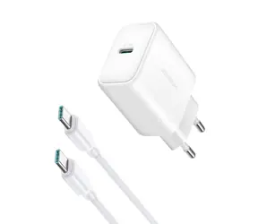 Joyroom JR-TCF24 síťová nabíječka s USB-C - USB-C 1m kabelem bílá / USB-C / 30W