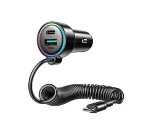 Joyroom JR-CL07 černá / Nabíječka do auta / 72W / 1x USB-A / 1x USB-C / 1x USB-C kabel