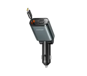 Joyroom JR-CCL07 3-in-1 Car černá / Nabíječka do auta / 30W / 1x USB-A / 1x USB-C / navíjecí kabel USB-C