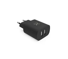 Rozbaleno - KRUX Nabijecí adaptér černá / 2x USB-A / 24W / rozbaleno