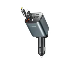 Joyroom JR-CCL05 4-in-1 černá / Nabíječka do auta / 30W / 1x USB-A / 1x USB-C / 1x USB-C + 1x Lightning kabel