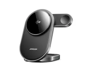 Joyroom JR-W17 Qi 3-in-1 černá / Bezdrátová nabíječka / MagSafe / 15W