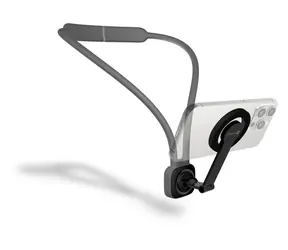 CONNECT IT MagSafe POV šedá / Magnetický držák pro telefon na krk / MagSafe / 17 magnetů / hliník + silikon