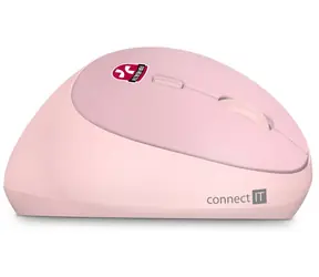 CONNECT IT FOR HEALTH LADIES růžová / Ergonomická vertikální bezdrátová myš / 2.4GHz / 1600 DPI